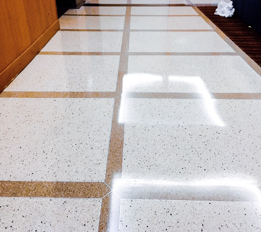 terrazzo floor sealer in office