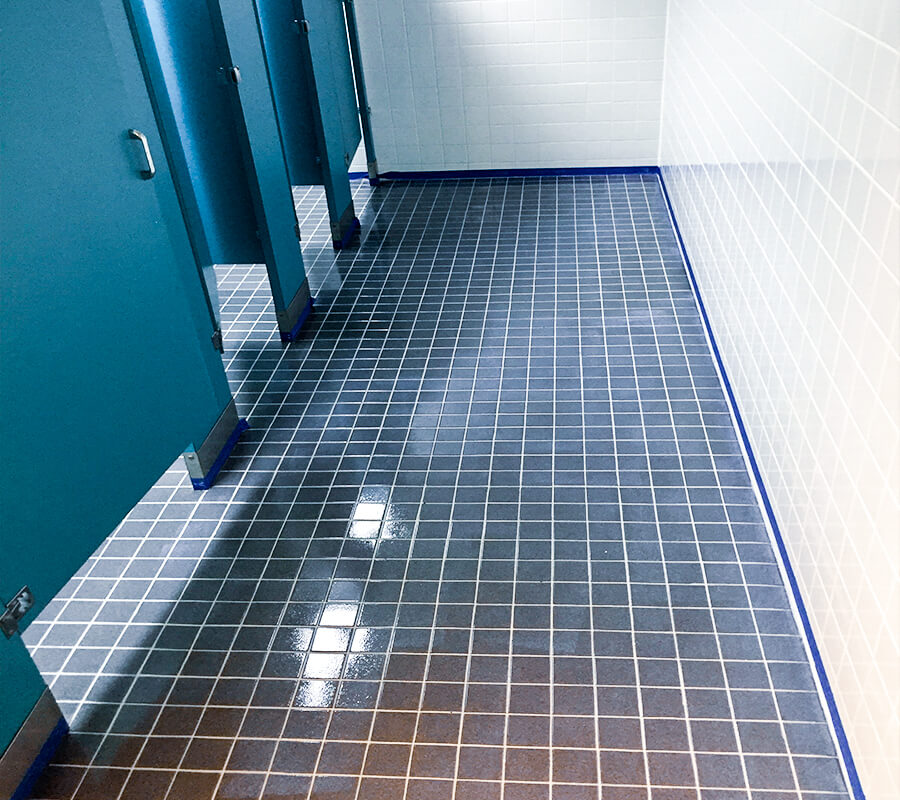 restroom tile floor finish