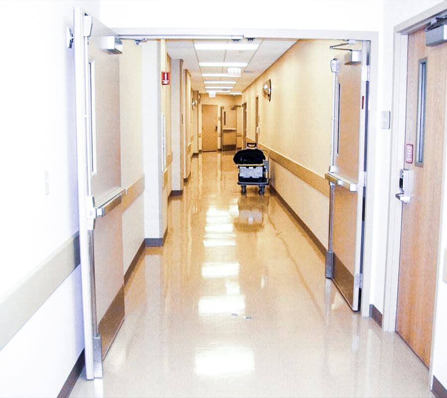 healthcare hallway floor coating